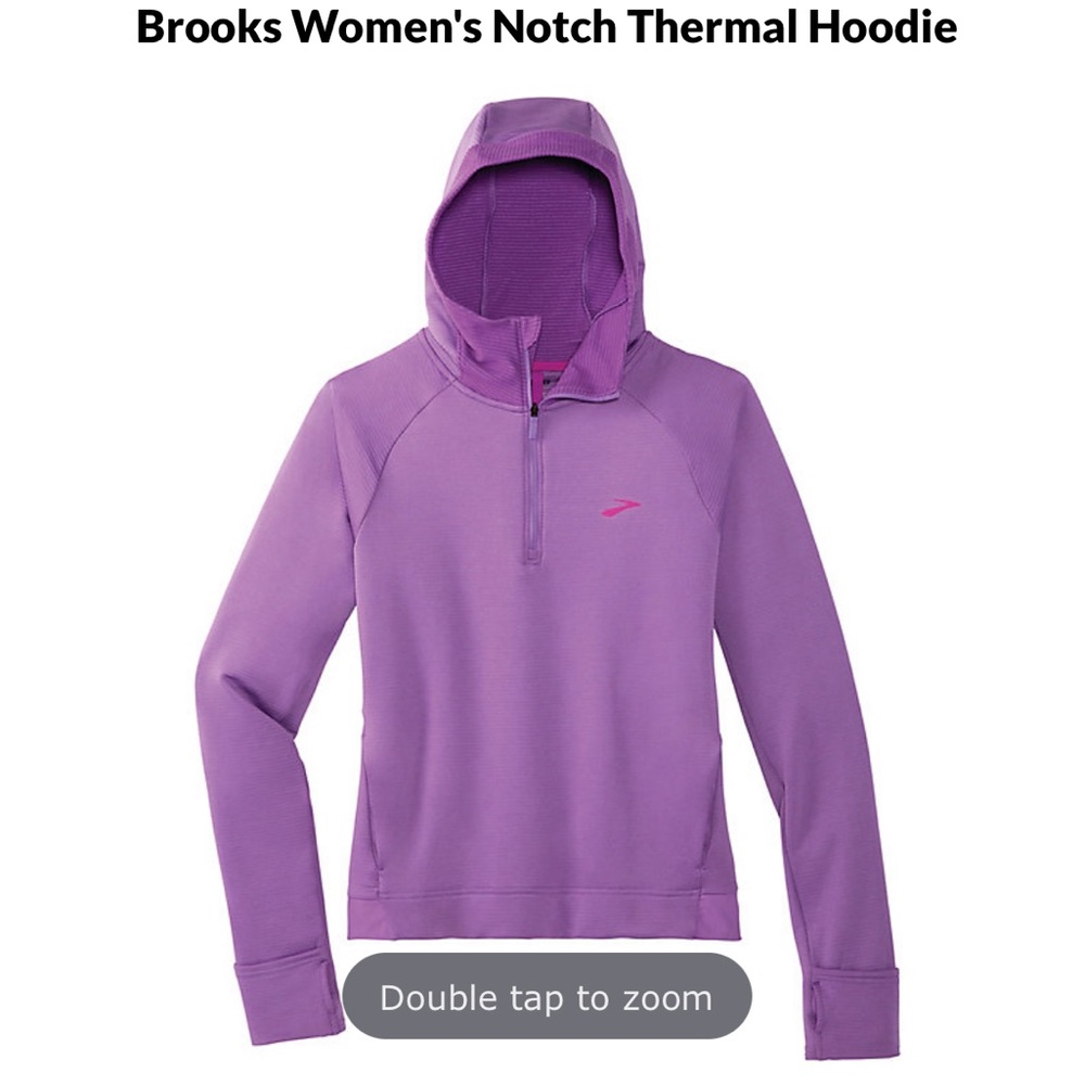 NWT 💜 Purple Brooks Women's Notch Thermal Hoodie sz L